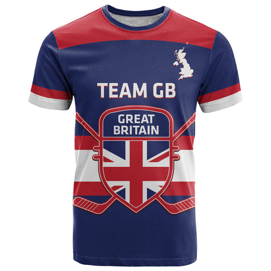 Custom Great Britain Hockey Go GB Team T Shirt