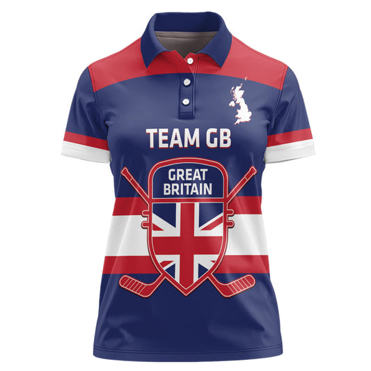 Custom Great Britain Hockey Go GB Team Women Polo Shirt