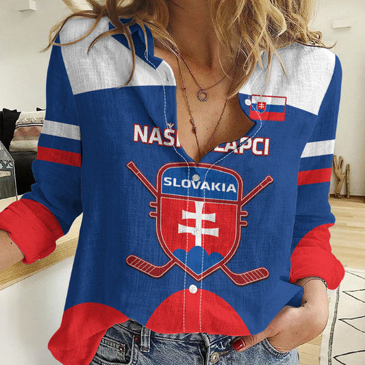 Custom Slovakia Hockey Go Slovak Our Boys Women Casual Shirt