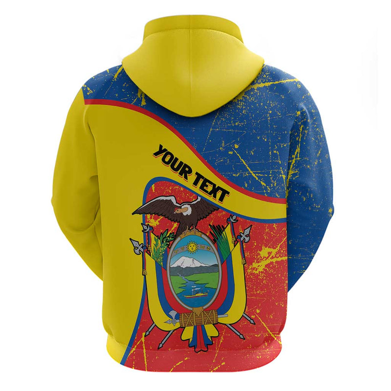 Ecuador Independence Day Coat Of Arms Grunge Style Hoodie