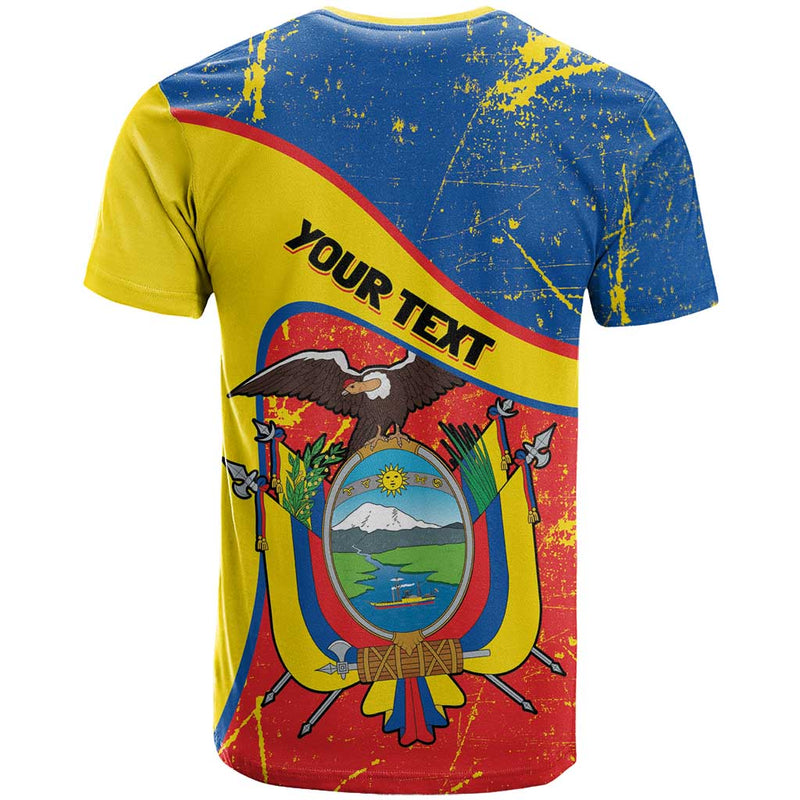 Ecuador Independence Day Coat Of Arms Grunge Style T Shirt