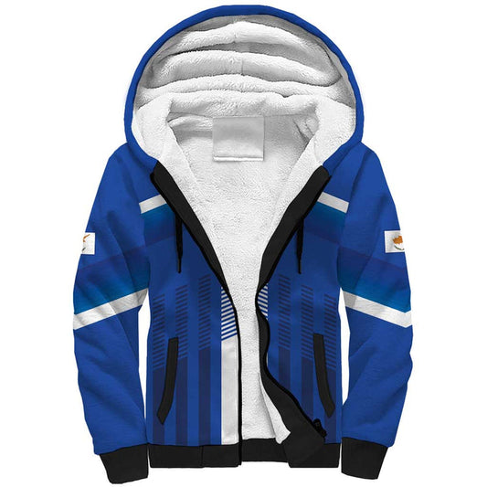 Custom Cyprus Football Go Champions Sherpa Hoodie