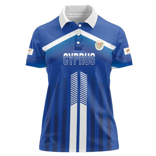 Custom Cyprus Football Go Champions Women Polo Shirt