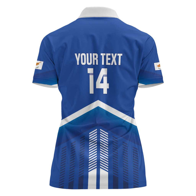 Custom Cyprus Football Go Champions Women Polo Shirt