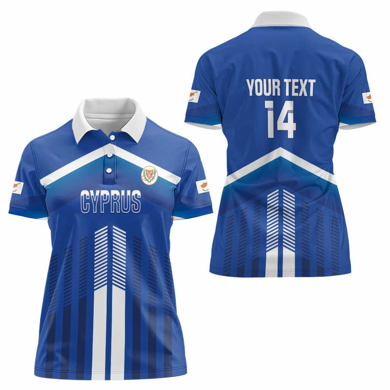 Custom Cyprus Football Go Champions Women Polo Shirt