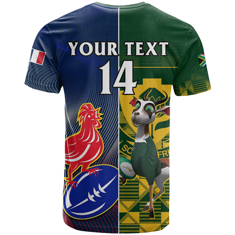 Custom South Africa And France Rugby Springboks With Les Bleus Together 2023 World Cup T Shirt