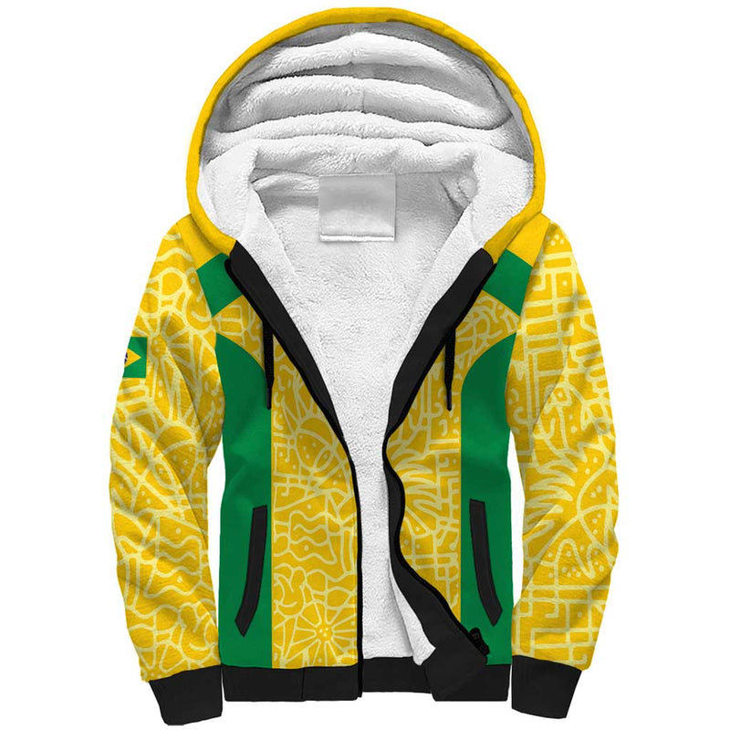 Custom Brazil Football Vamos Selecao - Yellow Sherpa Hoodie