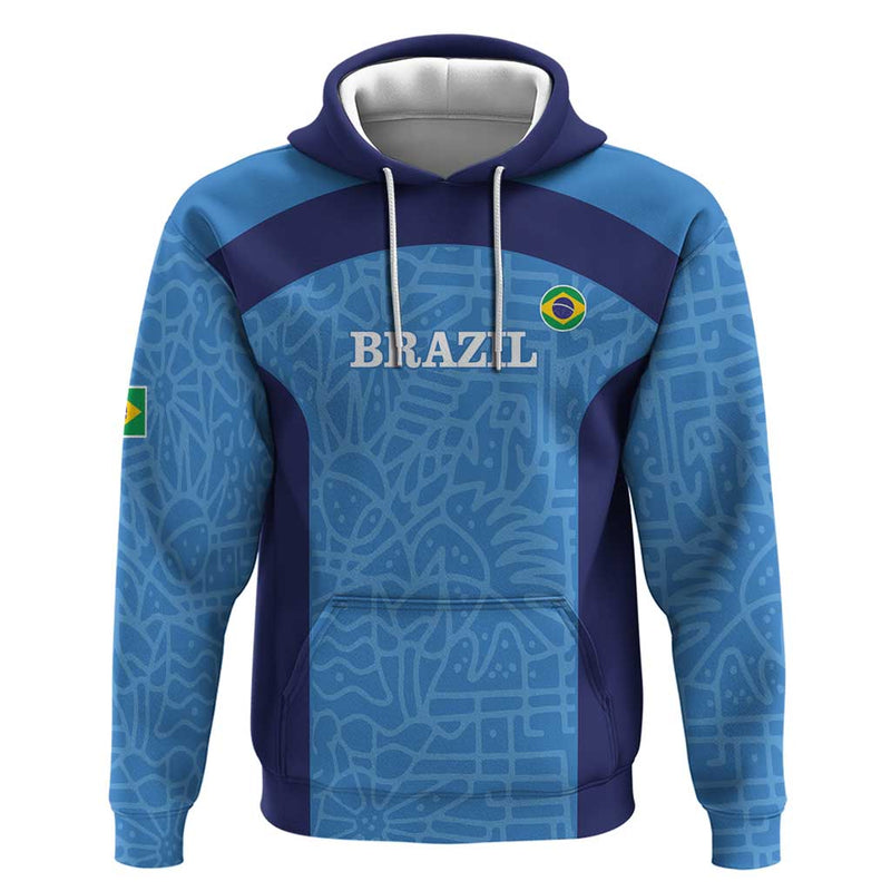Custom Brazil Football Vamos Selecao - Blue Hoodie