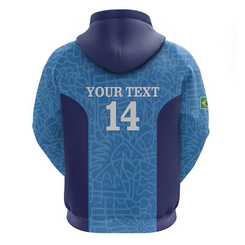 Custom Brazil Football Vamos Selecao - Blue Hoodie
