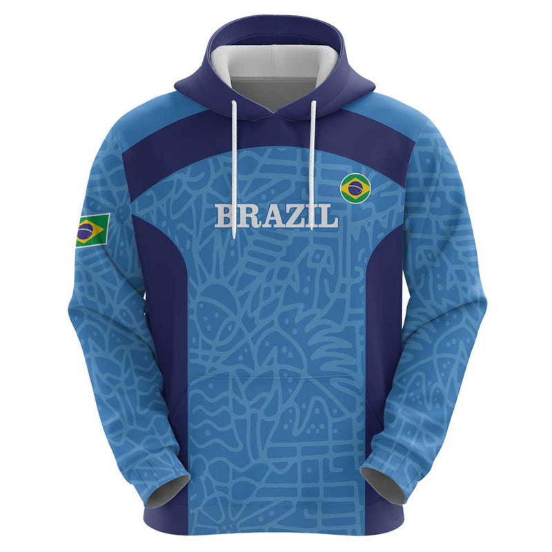 Custom Brazil Football Vamos Selecao - Blue Hoodie