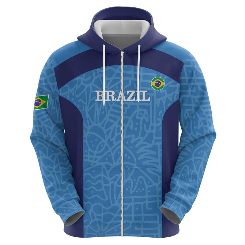 Custom Brazil Football Vamos Selecao - Blue Hoodie