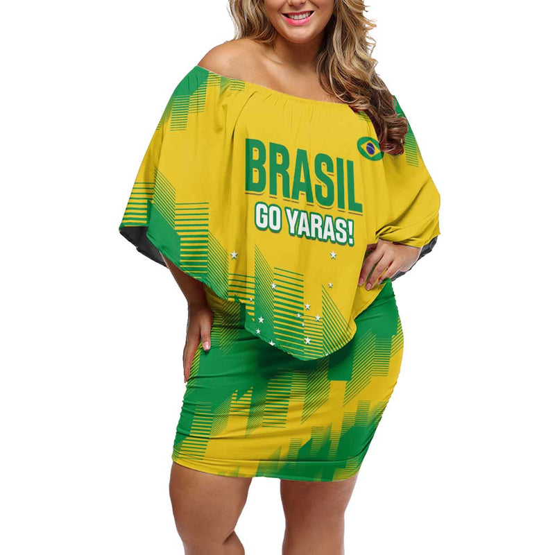 Custom Brasil Rugby 2025 Go Champions Yaras Off Shoulder Short Dress