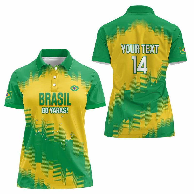 Custom Brasil Rugby 2025 Go Champions Yaras Women Polo Shirt