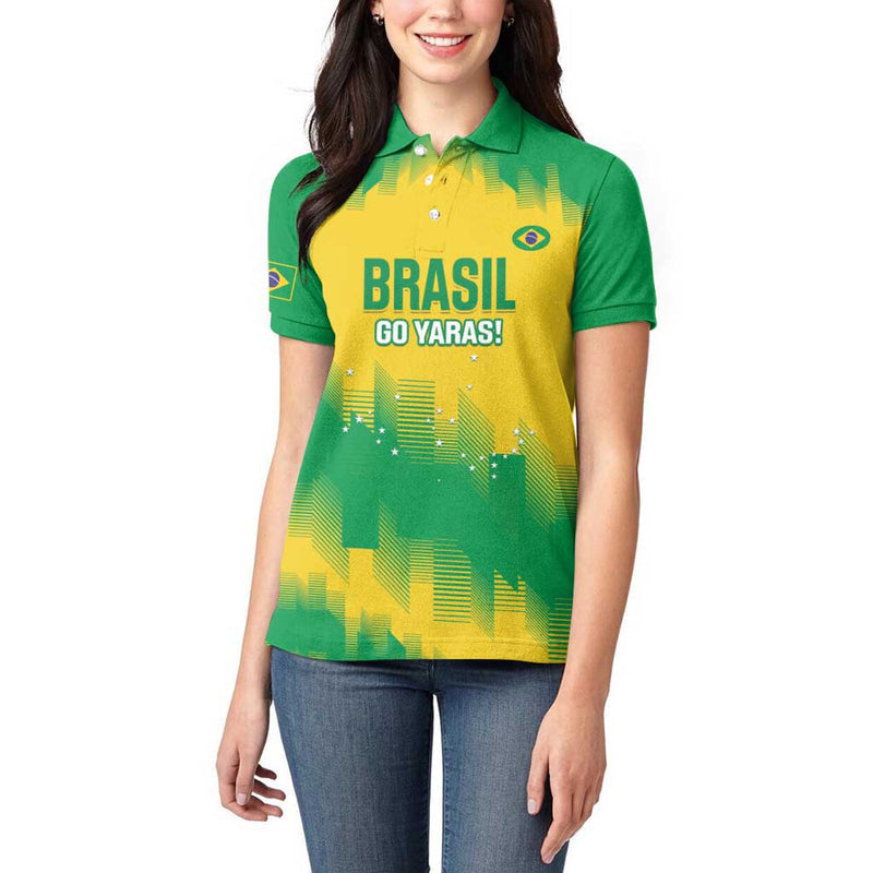 Custom Brasil Rugby 2025 Go Champions Yaras Women Polo Shirt
