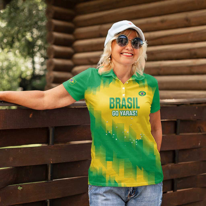 Custom Brasil Rugby 2025 Go Champions Yaras Women Polo Shirt