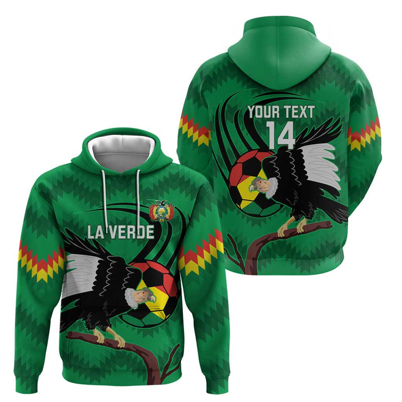 Custom Bolivia Football Andean Condor Vamo La Verde Hoodie