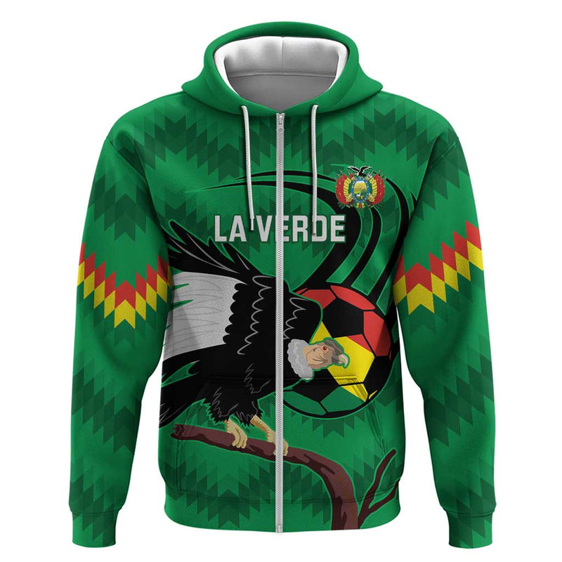 Custom Bolivia Football Andean Condor Vamo La Verde Hoodie