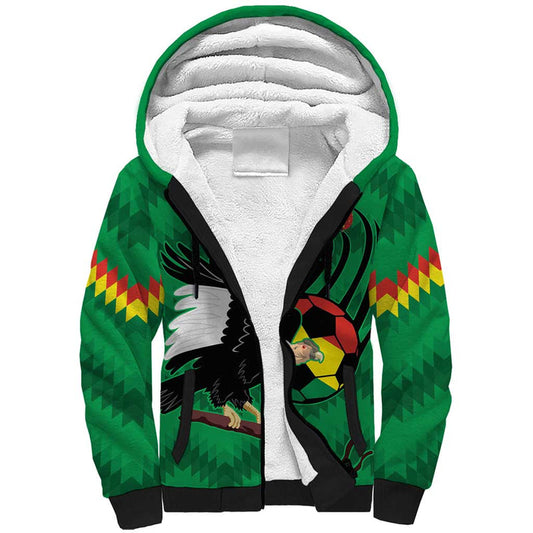 Custom Bolivia Football Andean Condor Vamo La Verde Sherpa Hoodie