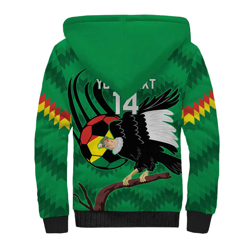 Custom Bolivia Football Andean Condor Vamo La Verde Sherpa Hoodie