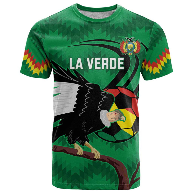 Custom Bolivia Football Andean Condor Vamo La Verde T Shirt