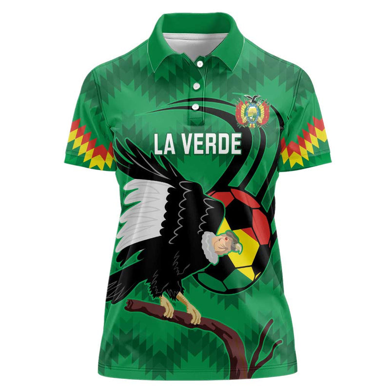 Custom Bolivia Football Andean Condor Vamo La Verde Women Polo Shirt