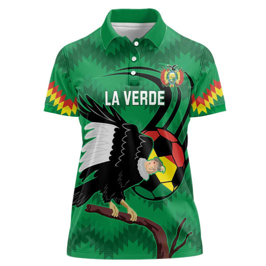 Custom Bolivia Football Andean Condor Vamo La Verde Women Polo Shirt