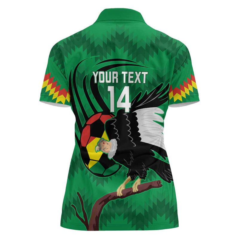 Custom Bolivia Football Andean Condor Vamo La Verde Women Polo Shirt