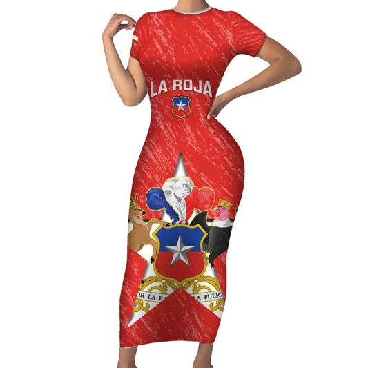 Custom Chile Football Vamos La Roja Short Sleeve Bodycon Dress