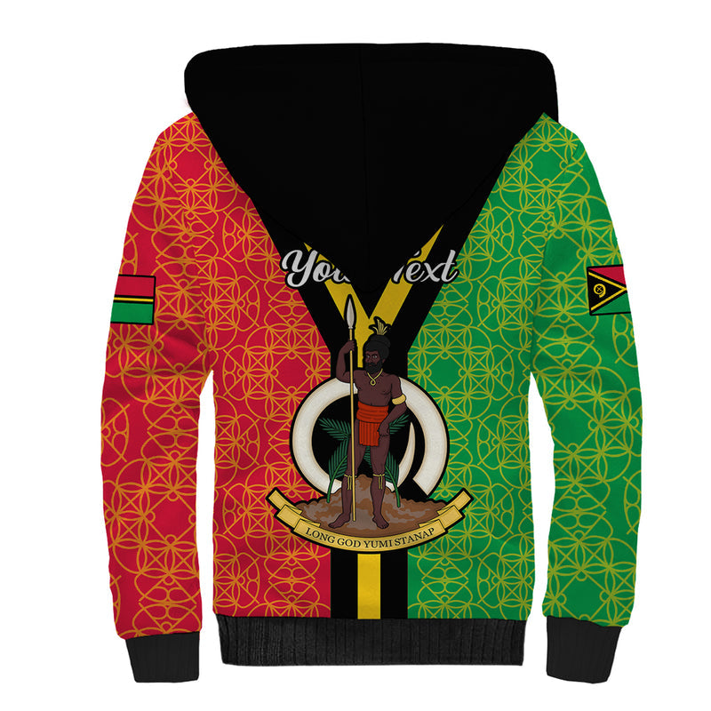 (Custom Personalised) Vanuatu Kava Bowl Mix Sand Drawing Flag Style Sherpa Hoodie