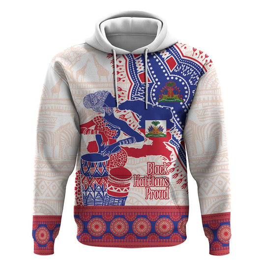 Afro-Haitians Proud Haiti Coat Of Arms Dashiki Hoodie