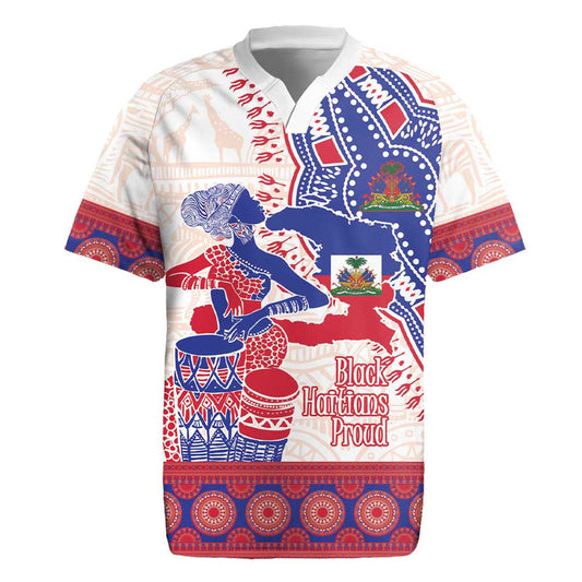 Afro-haitians Proud Haiti Coat Of Arms Dashiki Rugby Jersey