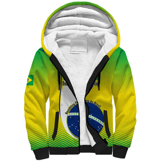 Custom Brazil Sete de Setembro Happy Independence Day Sherpa Hoodie