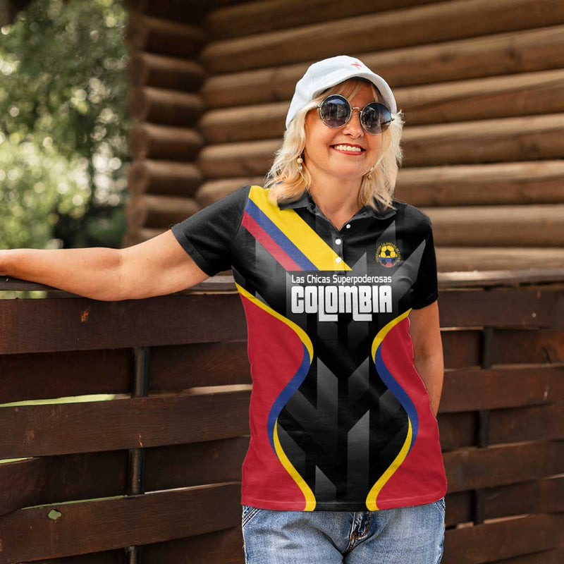Custom Colombia Football Vamos Las Chicas Superpoderosas Women Polo Shirt