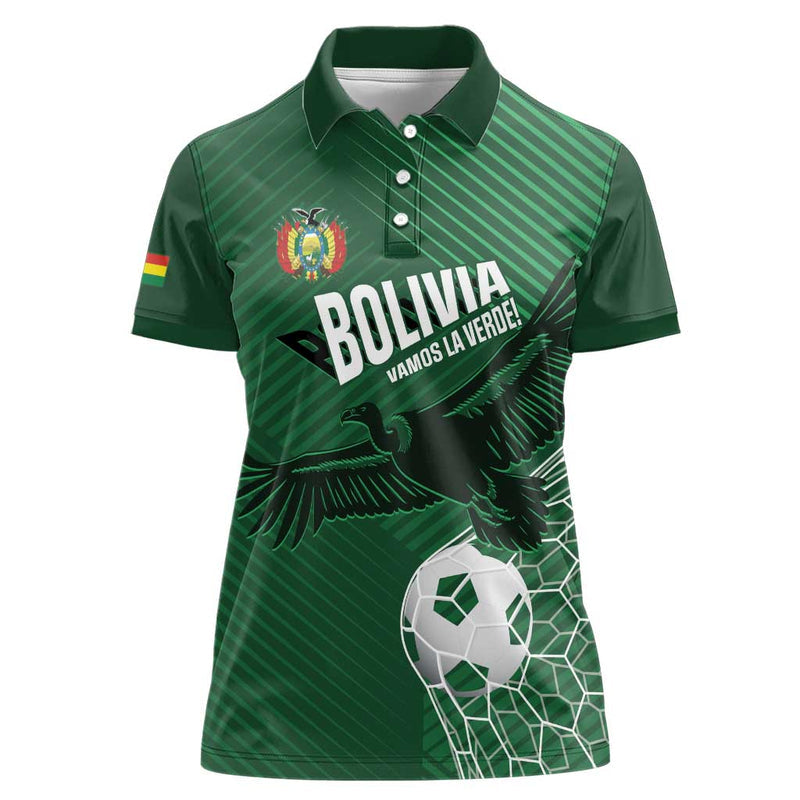 Custom Bolivia Football Vamos La Verde Women Polo Shirt
