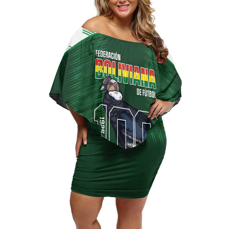 Custom Bolivia Football 100th Anniversary Andean Condor Proud Off Shoulder Short Dress