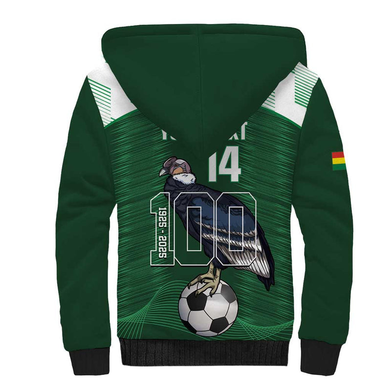Custom Bolivia Football 100th Anniversary Andean Condor Proud Sherpa Hoodie