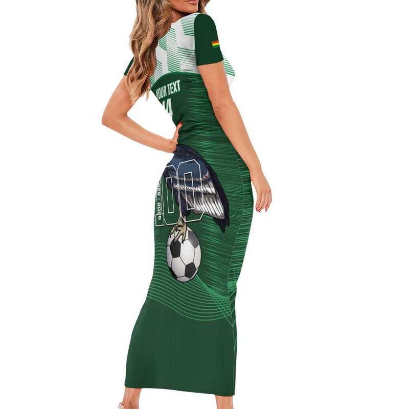 Custom Bolivia Football 100th Anniversary Andean Condor Proud Short Sleeve Bodycon Dress