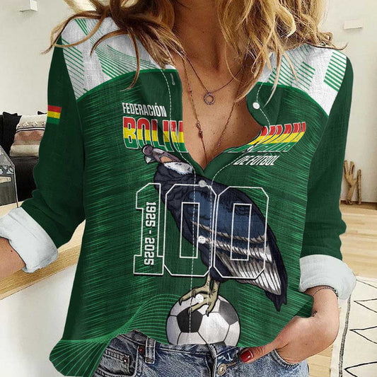 Custom Bolivia Football 100th Anniversary Andean Condor Proud Women Casual Shirt