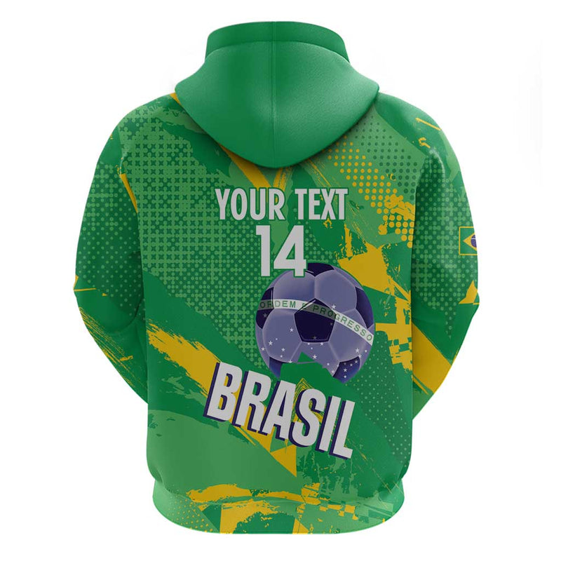 Custom Brazil Football Vamos Selecao Brushes Style Hoodie