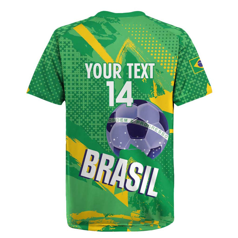 Custom Brazil Football Vamos Selecao Brushes Style Rugby Jersey