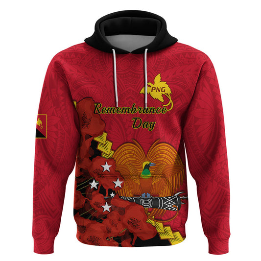 Custom Remembrance Day PNG Papua New Guinea We Will Remember Them Hoodie