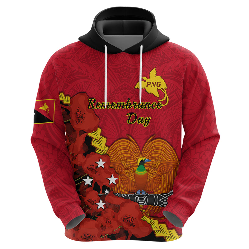 Custom Remembrance Day PNG Papua New Guinea We Will Remember Them Hoodie