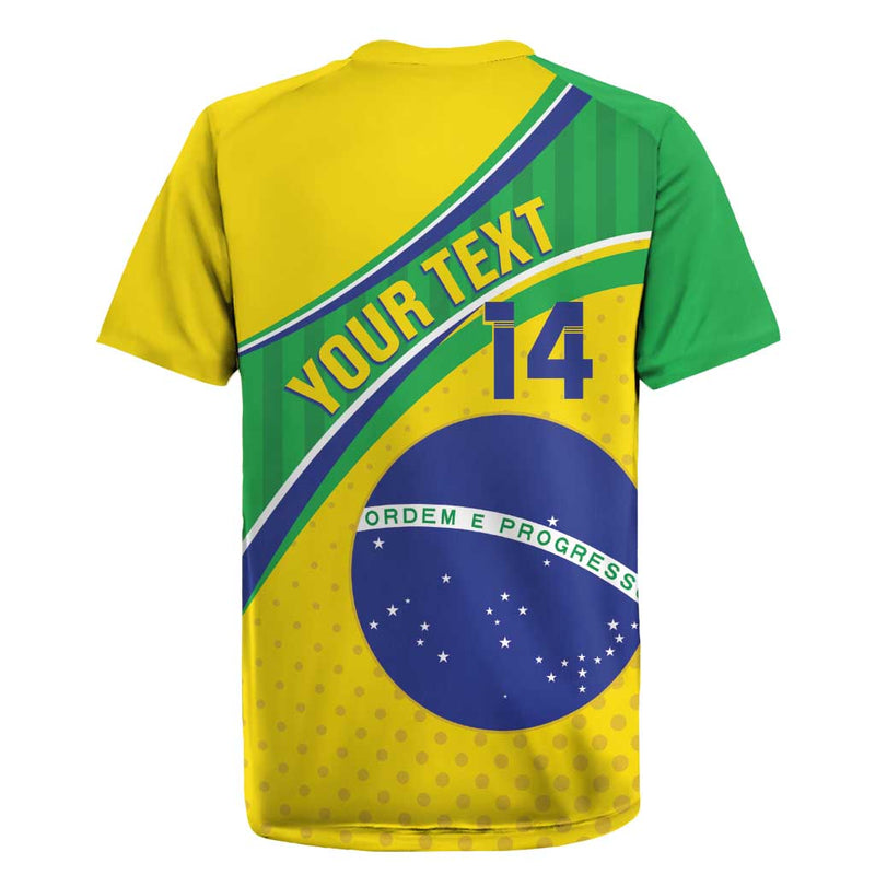 Custom Brazil Football Vamos Canarinho Rugby Jersey