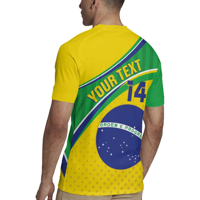 Custom Brazil Football Vamos Canarinho Rugby Jersey