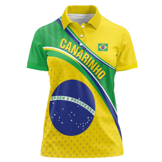 Custom Brazil Football Vamos Canarinho Women Polo Shirt