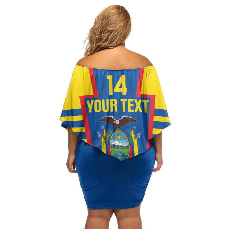 Custom Ecuador Football Vamos La Tricolor Off Shoulder Short Dress