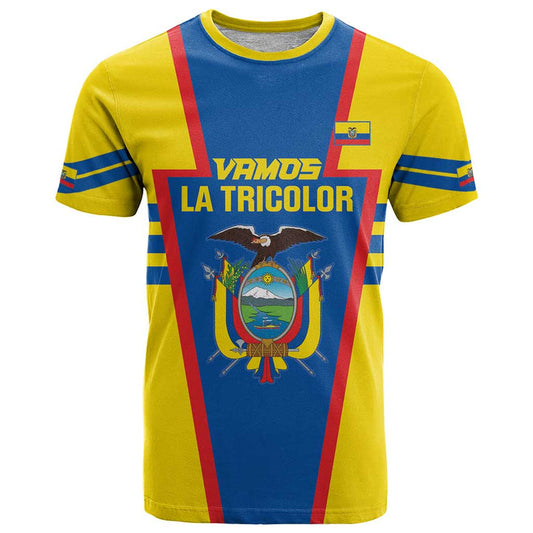 Custom Ecuador Football Vamos La Tricolor T Shirt