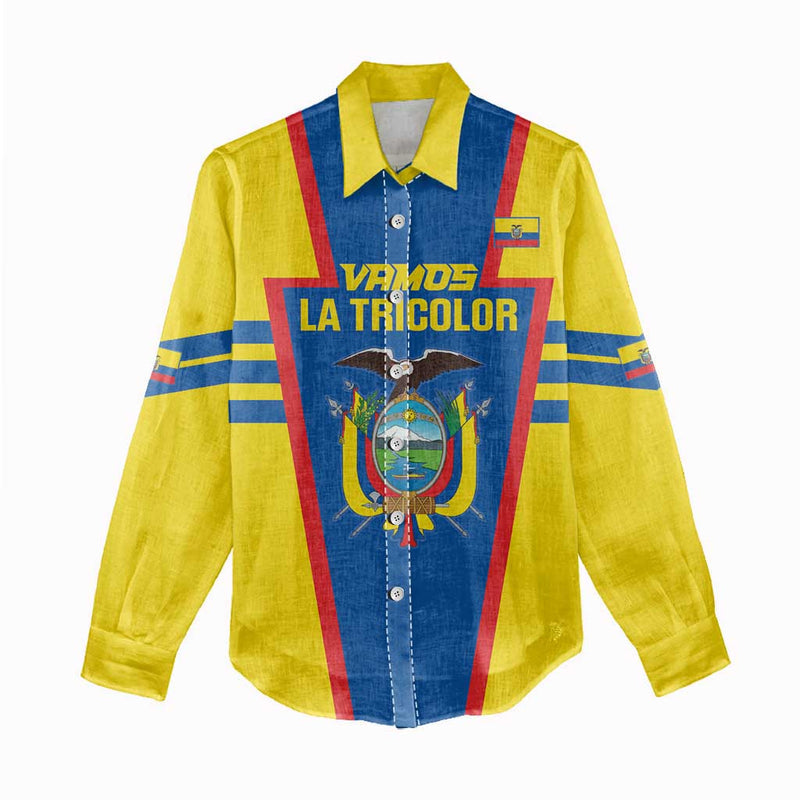 Custom Ecuador Football Vamos La Tricolor Women Casual Shirt