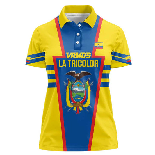 Custom Ecuador Football Vamos La Tricolor Women Polo Shirt
