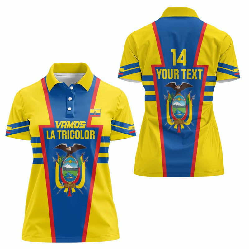 Custom Ecuador Football Vamos La Tricolor Women Polo Shirt